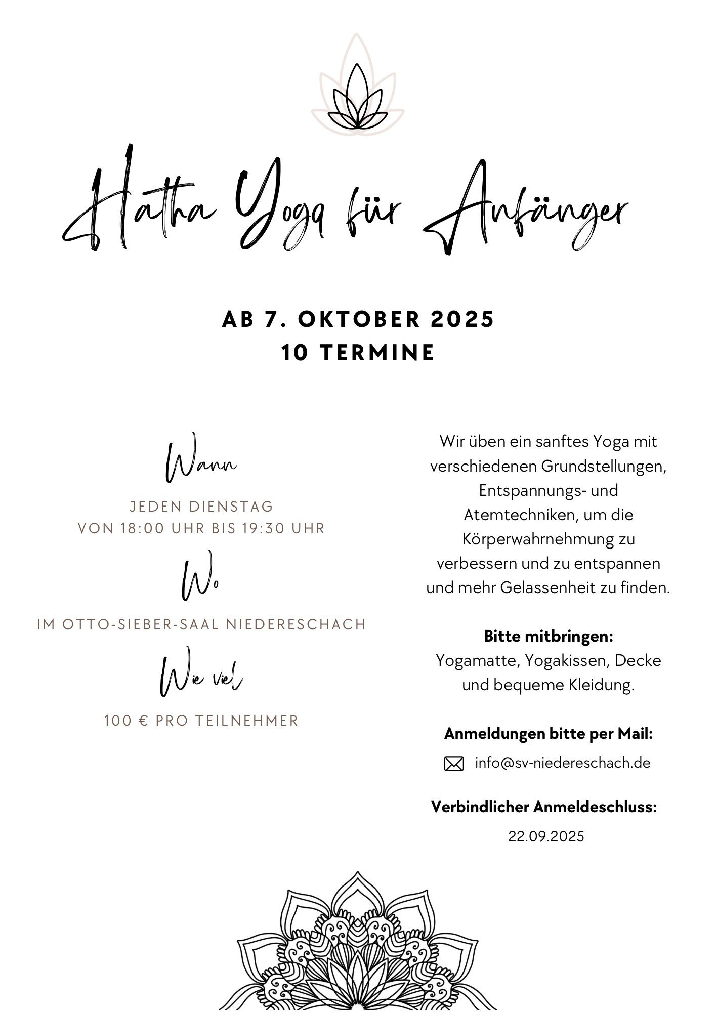 Hatha Yoga beim SVN!